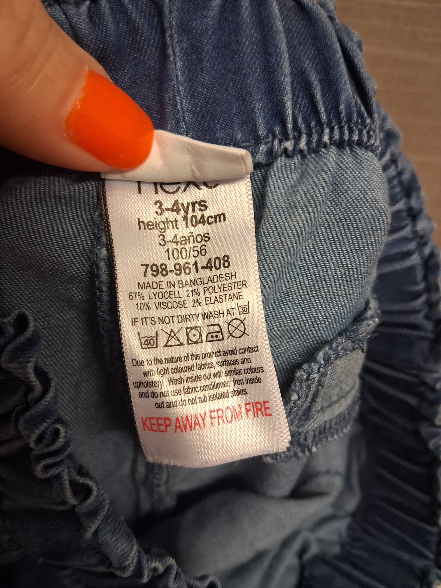 Next Girls Lightweight Chambray Jeans Blue Age 3-4 Years