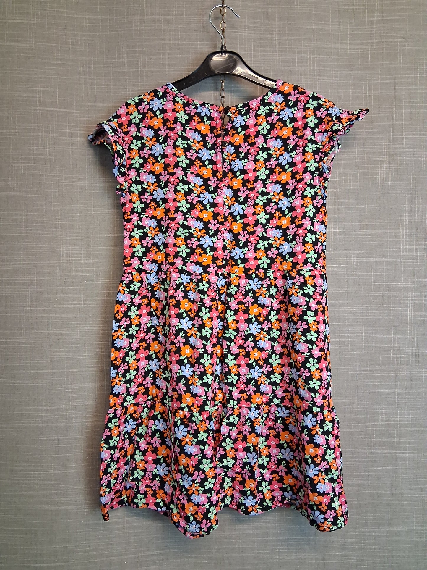 Primark Girls Multicolour Floral Dress Cap Sleeve Age 10-11 Years