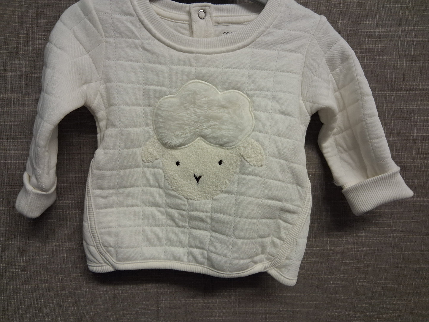 Primark Boys White Quilted Padded Jumper Sweater Age 3-6 Months New