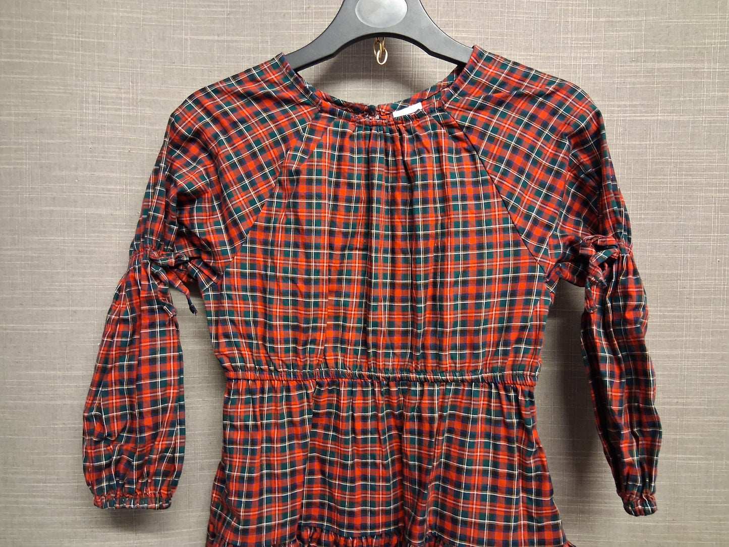 Next Tarten Dress Bow Long Sleeve Detail Age 5 Years 100% Cotton