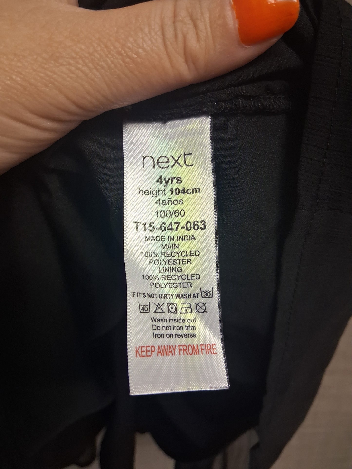 Next Dress Girls Black Sheer Lightweight Party Age 4 Years