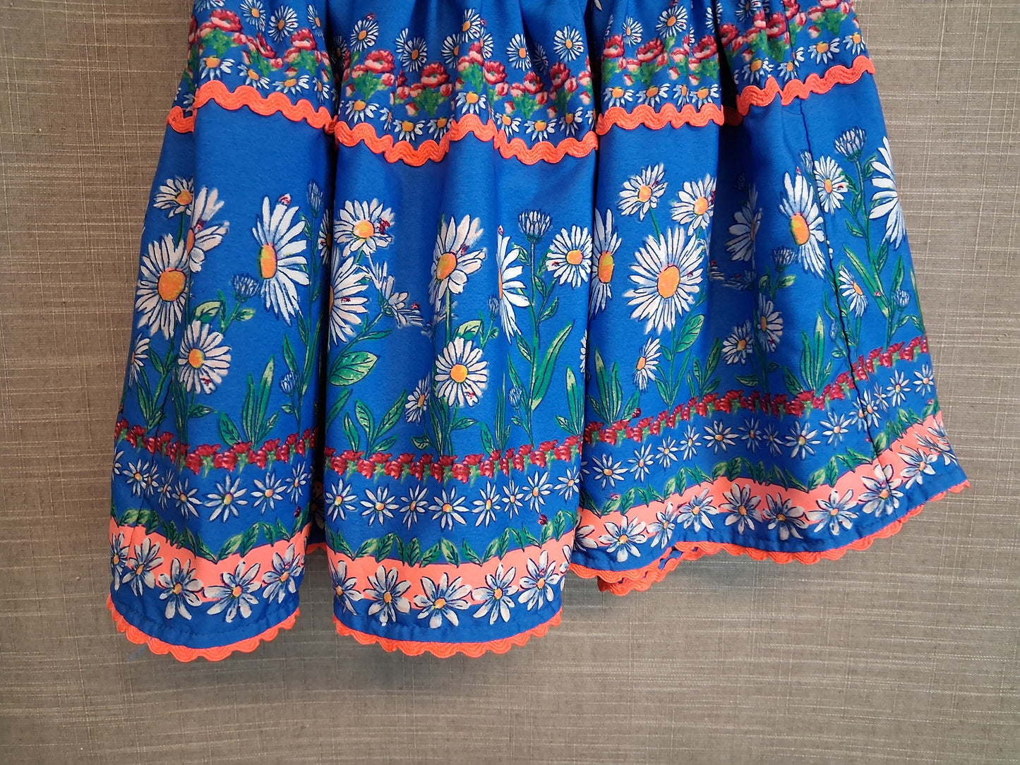 Monsoon Blue Floral Lined Skirt Age 3-4 Years