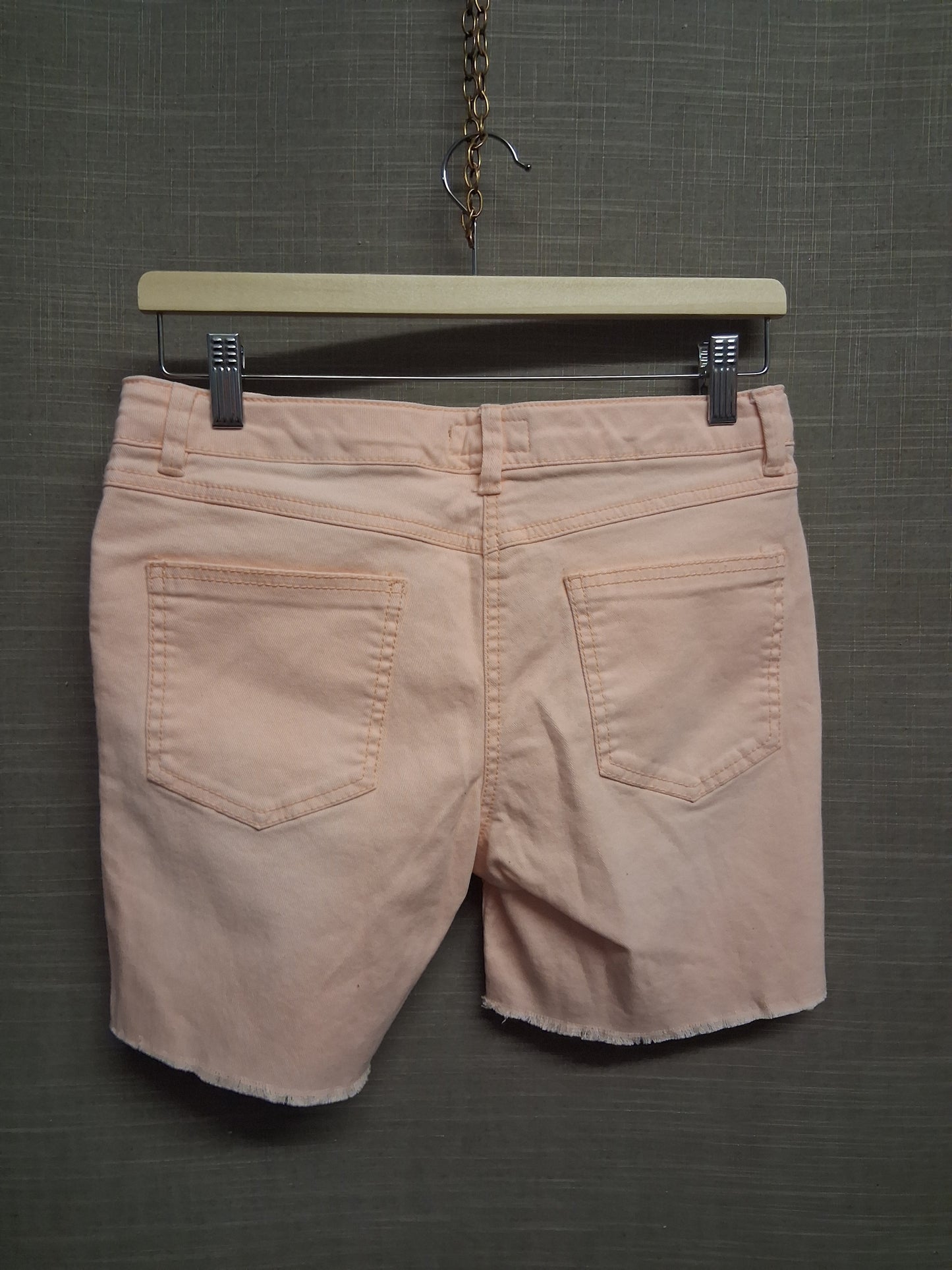 Next Girls Peach Denim Shorts Age 15 Years Adjustable Waist