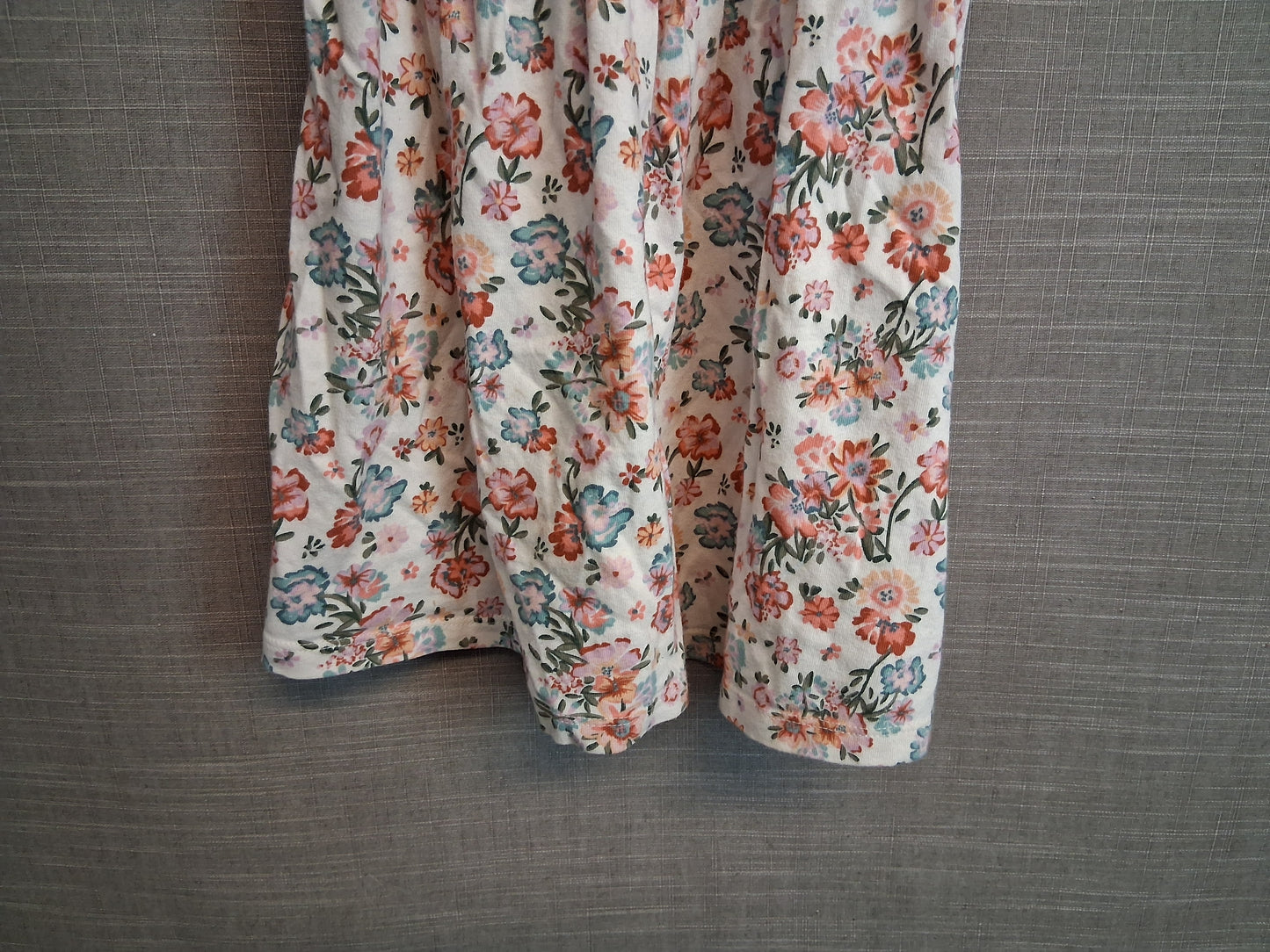Next Girls Cream Floral Dress Short Sleeve Jersey Age 12-18 Months