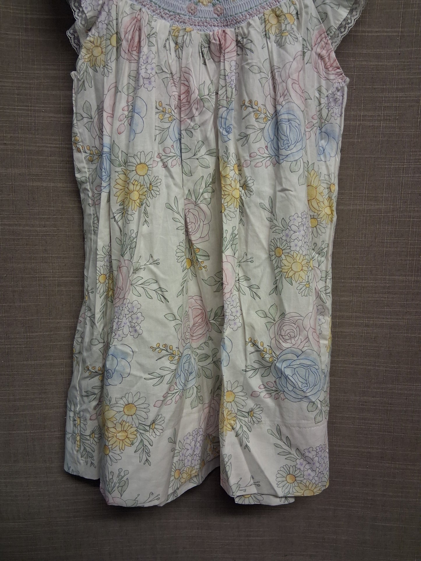 Lil Cactus Girls Floral A Line Dress Short Sleeve 100% Cotton Age 3 Years