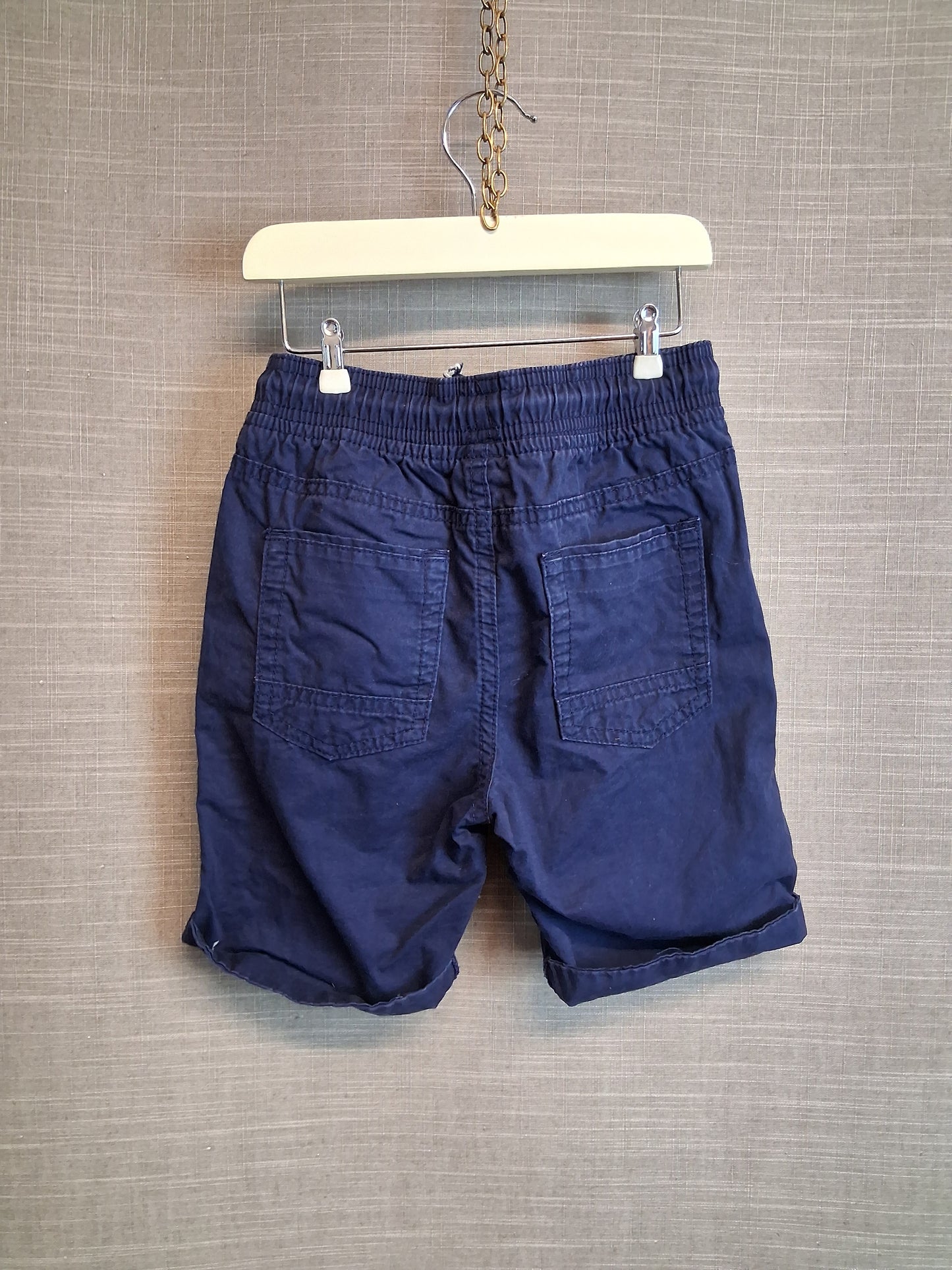 TU Boys Blue Cotton Shorts Elastic Waist Age 5-6 Years