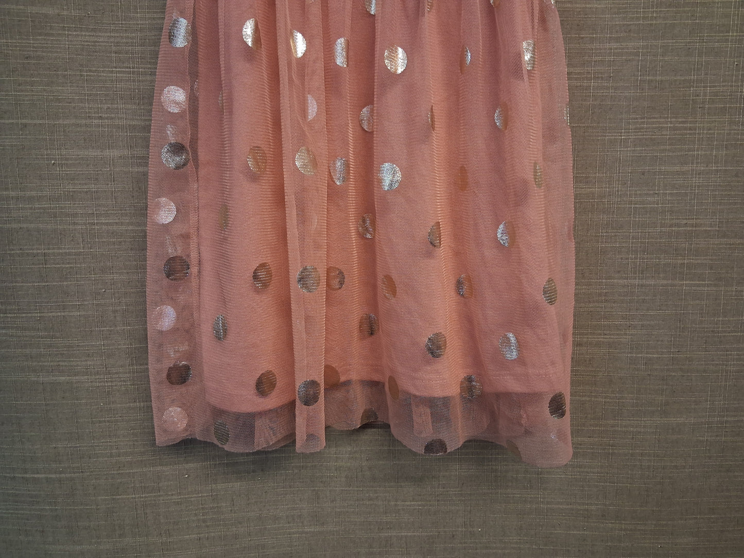 George Girls Pink Gold Spotty Dress Short Sleeve Age 5-6 Years