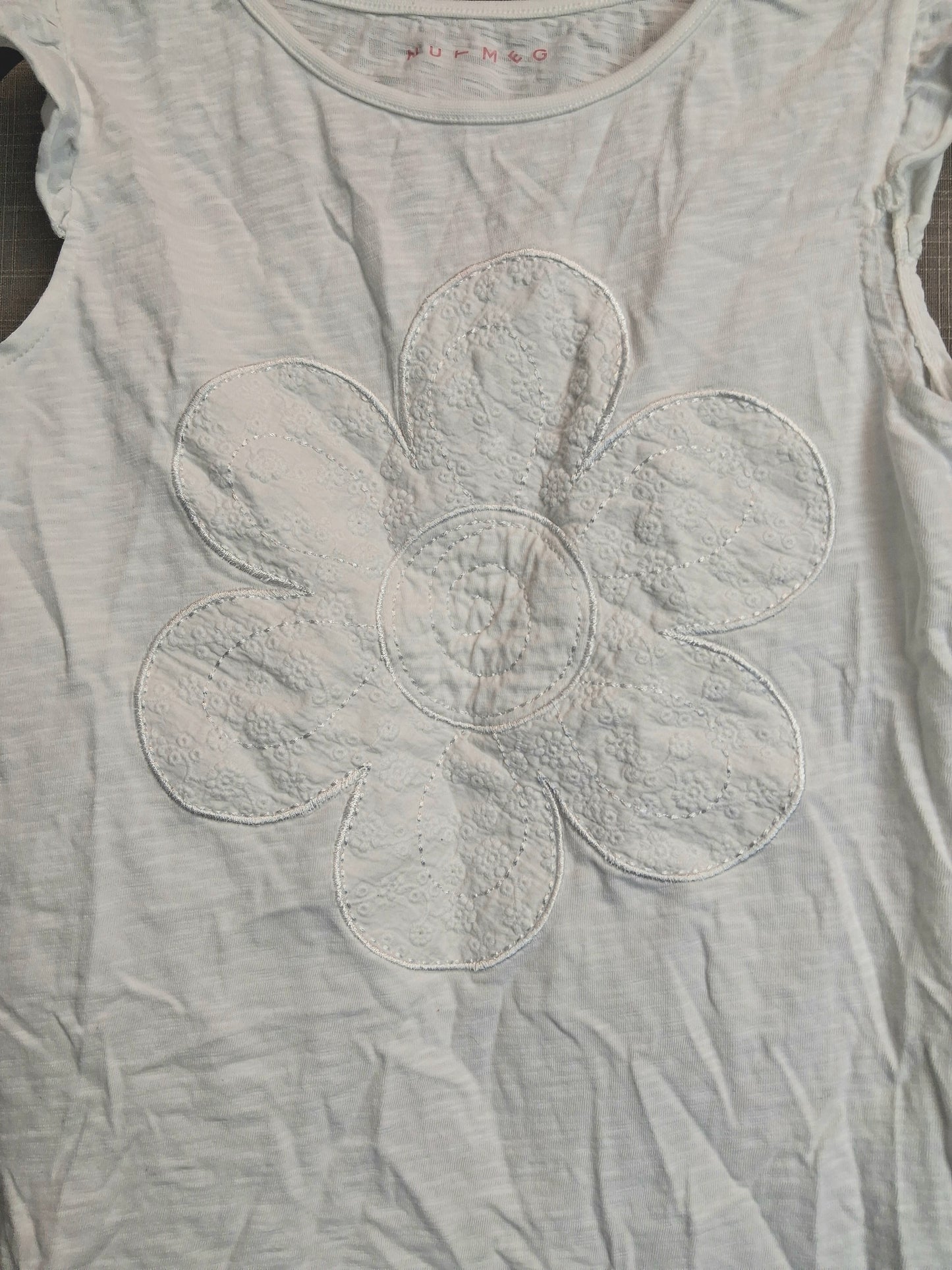Nutmeg White Sleeveless Jersey T-Shirt Age 9-10 Years