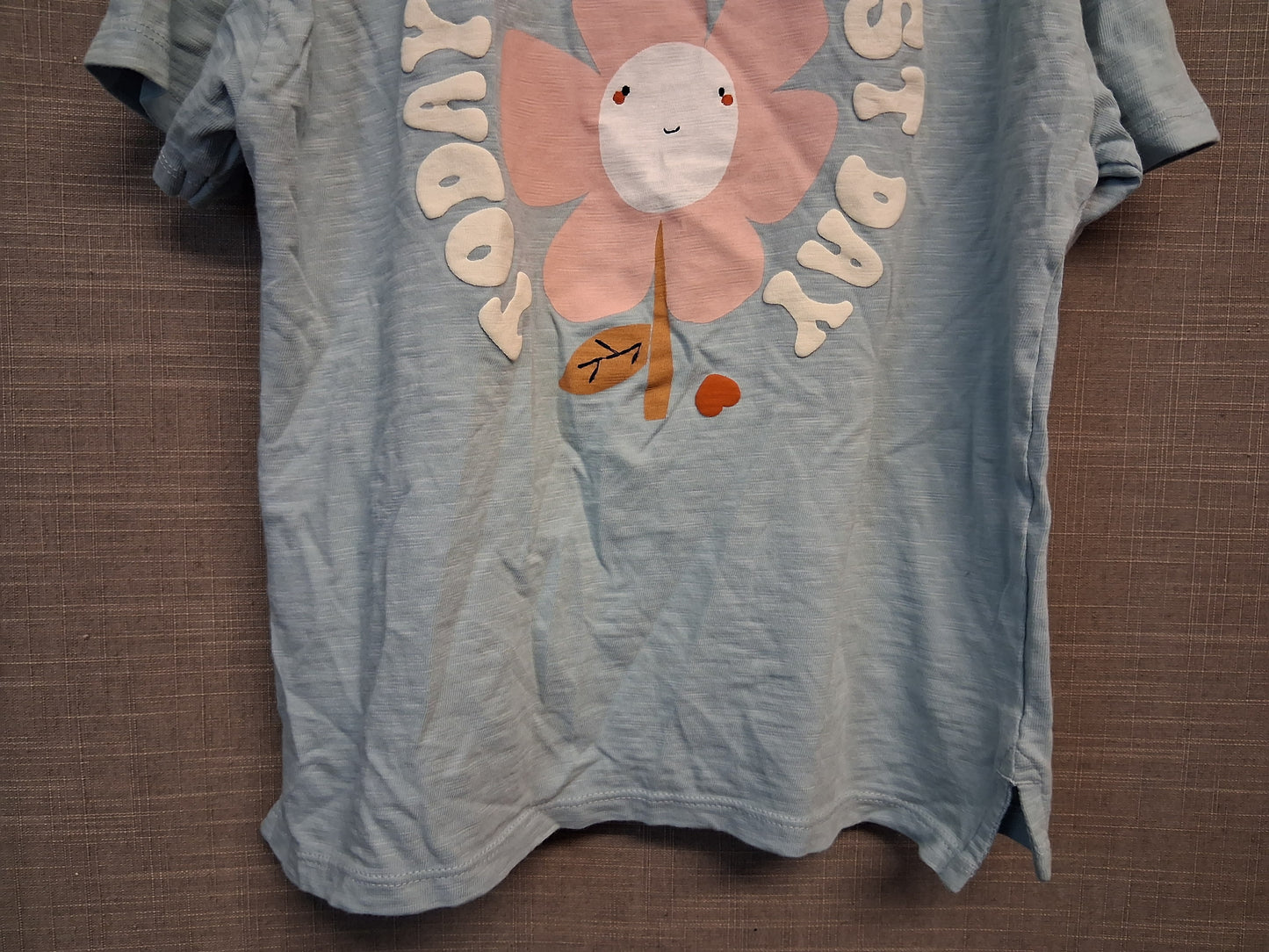 Next Girls Blue T-Shirt Short Sleeve Graphic Print on Back Age 5-6 Years