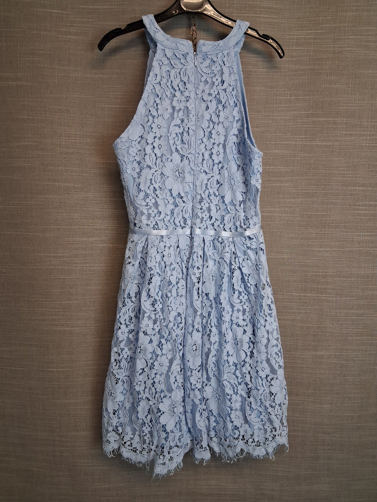New Look Girls Blue Lace Sleeve Dress Age 13 Years