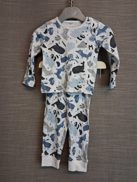 TU Boys Animal Pyjamas 2 Piece Set Age 3-6 Months Multicolour