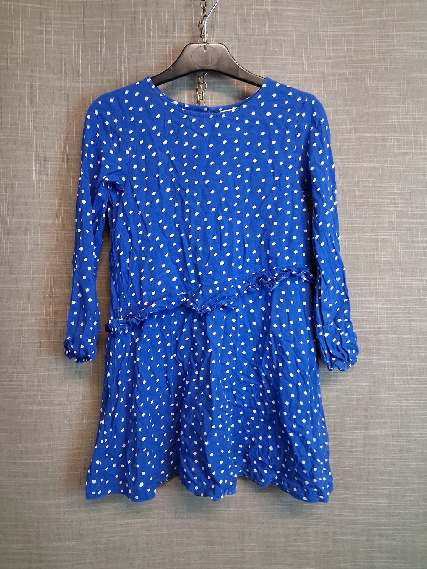 Next Blue Spotty A Line Dress Age 8 Years