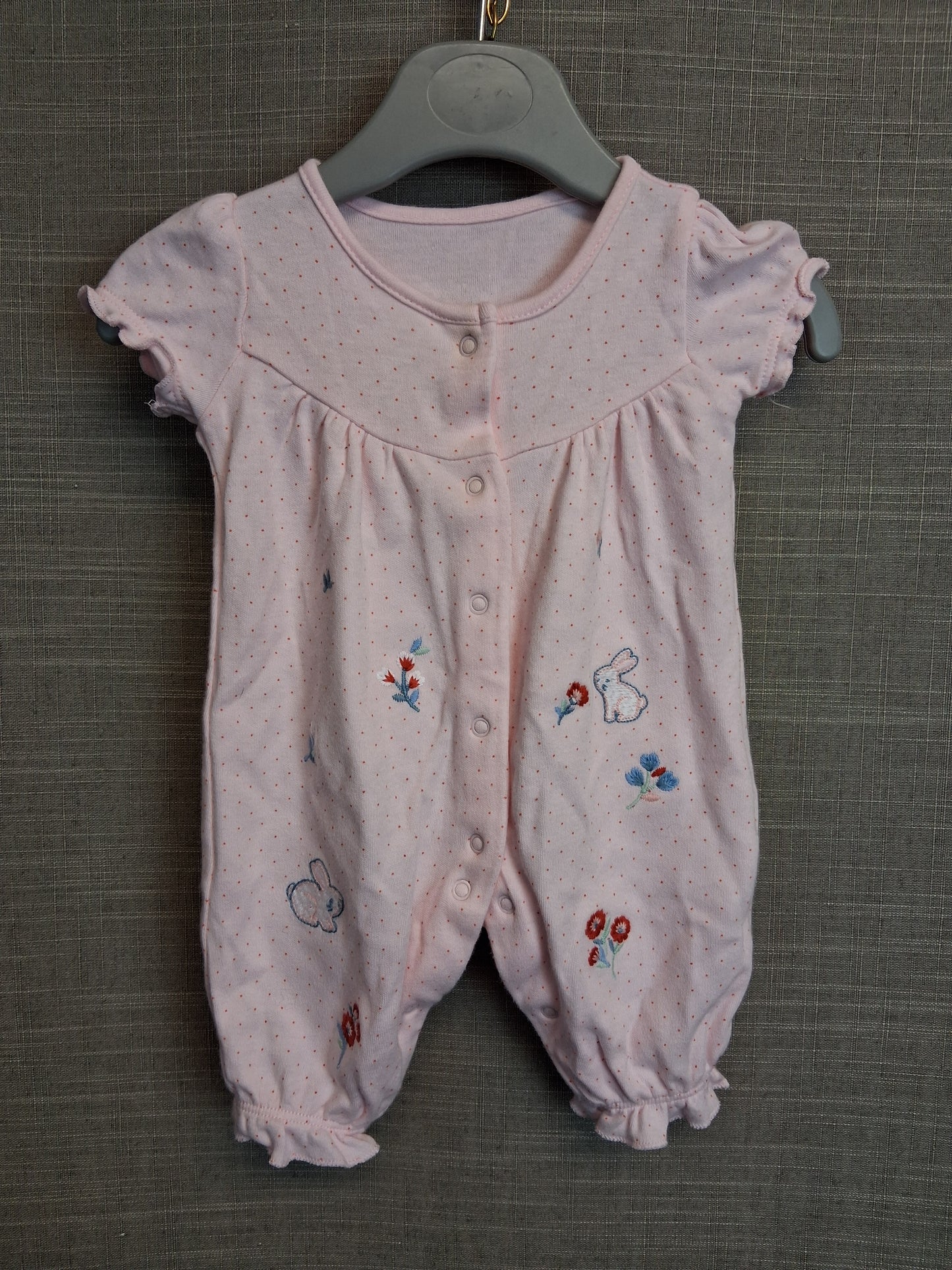 Baby Girl Jersey Pink Bunny Summer Romper Age Newborn