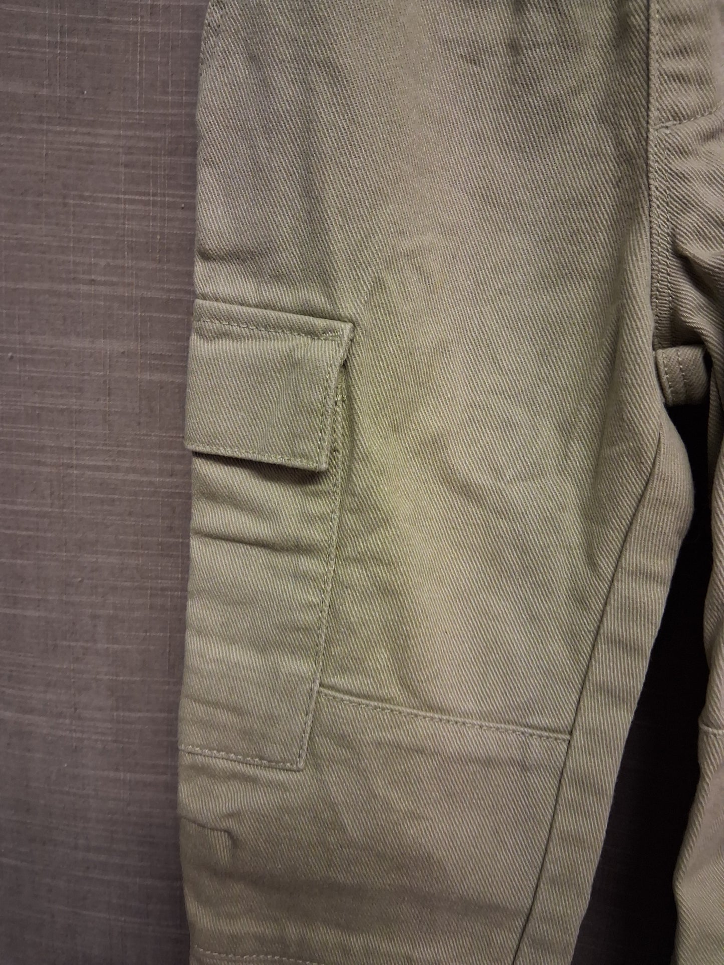 Primark Boys Green Denim Cargo Trousers Age 2-3 Years