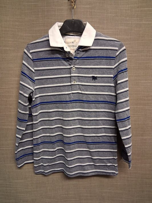 Jasper Conran Blue White Stripe Long Sleeve T-Shirt with Collar Age 7-8 Years New