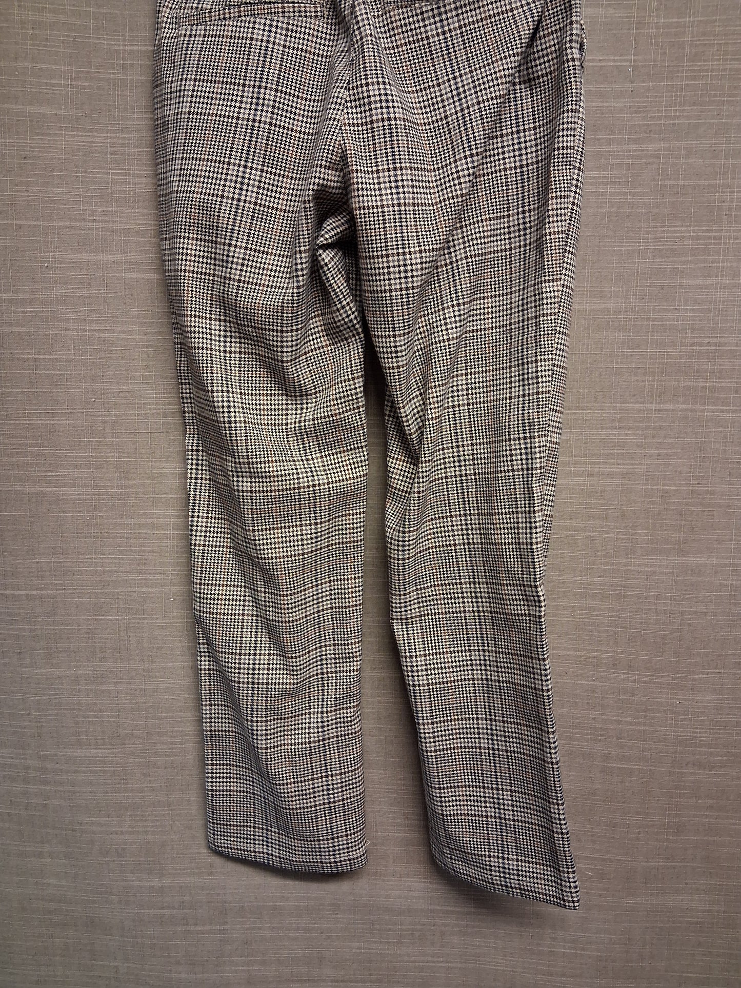 Next Girls Brown Checked Elastic Waist Trousers Age 9 Years