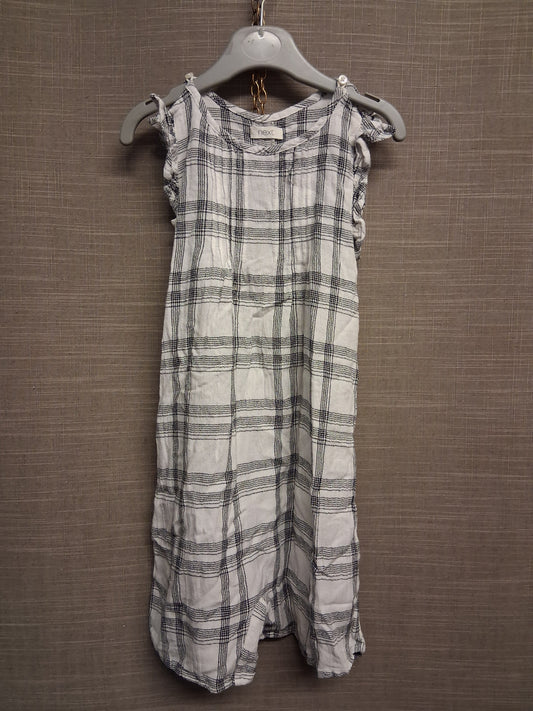 Next Girls White Black Check Romper Cotton Blend Age 3-4 Years
