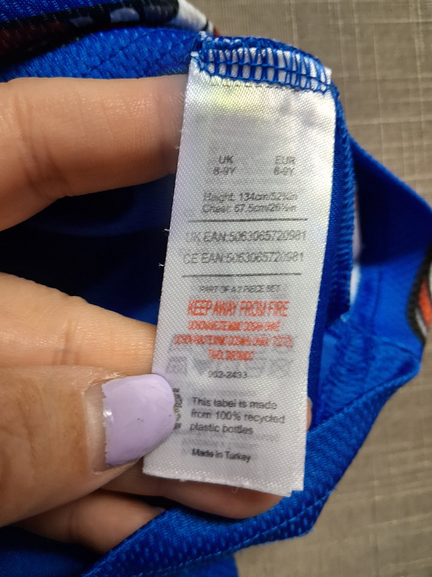 F&F Boys Sonic The Hedgehog Basketball Sports Outfit Kit Blue Age 8-9 Years