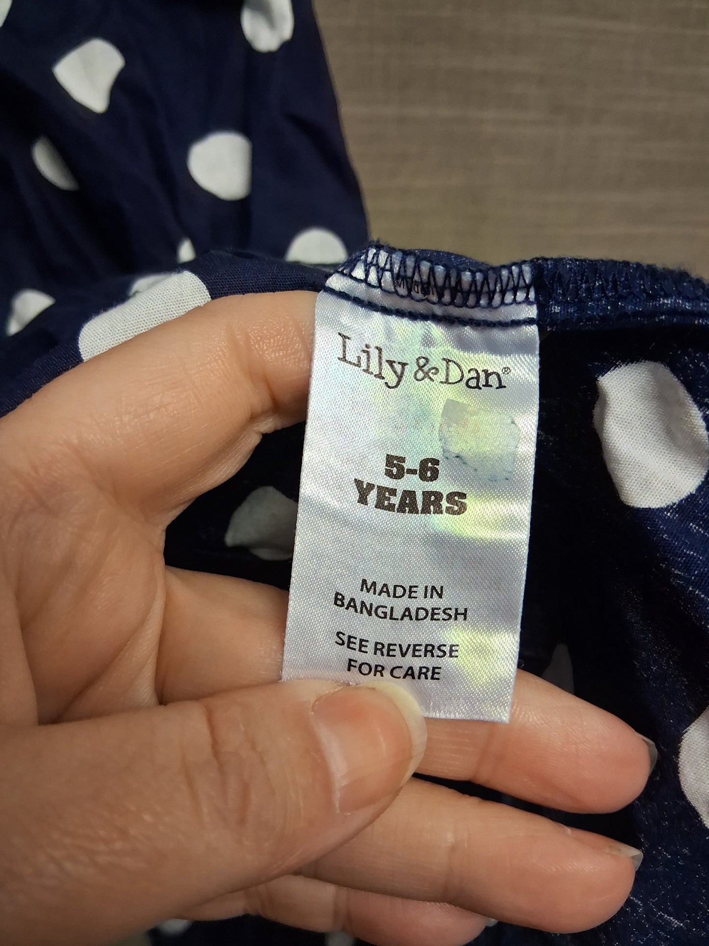 Lily & Dan Girls Navy Spotty Sundress Age 5-6 Years