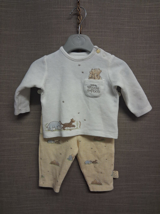 TU Winnie the Pooh Unisex 2 Piece Outfit Long Sleeve T-Shirt & Leggings Age 0-3 Months