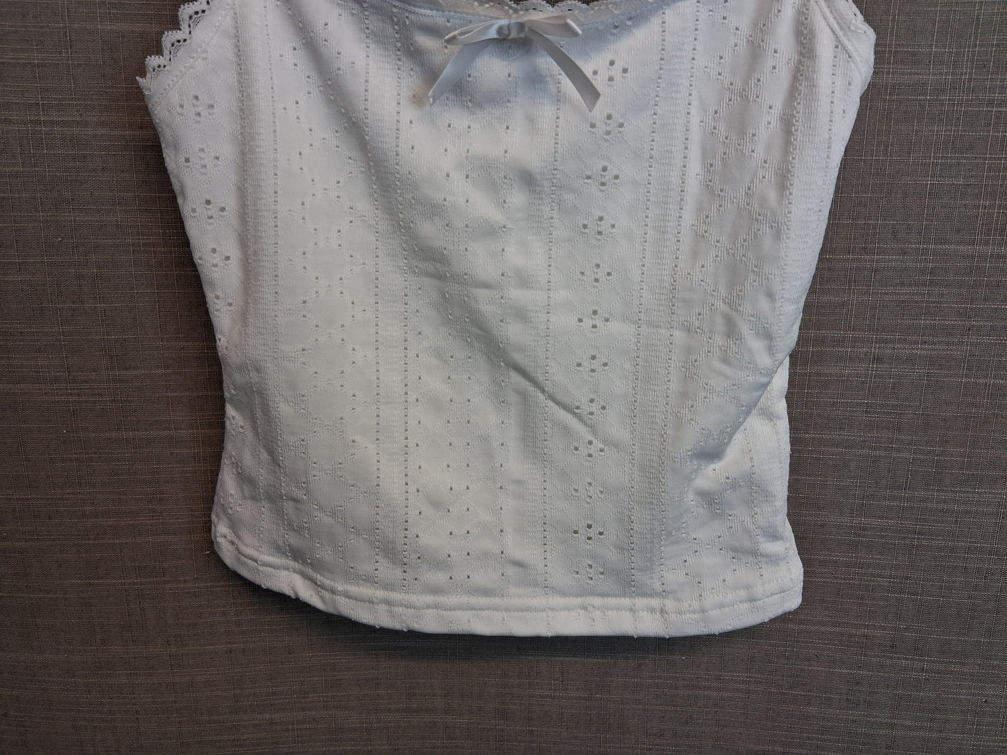 Shein Vest Tank White Brodiere Anglaise Age 13 Years