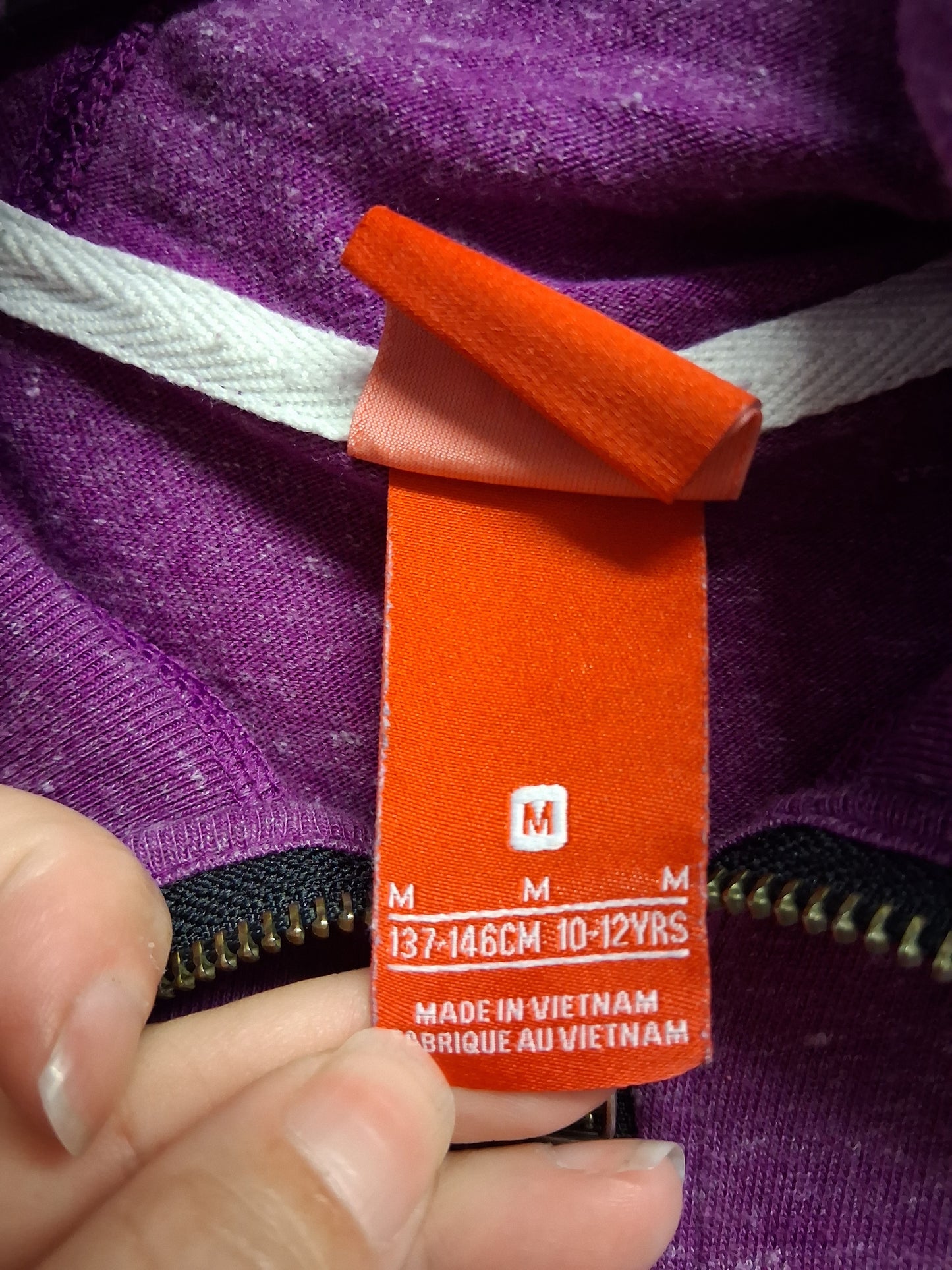 Nike Girls Purple Full Zip Hoodie Age 10-12 Years