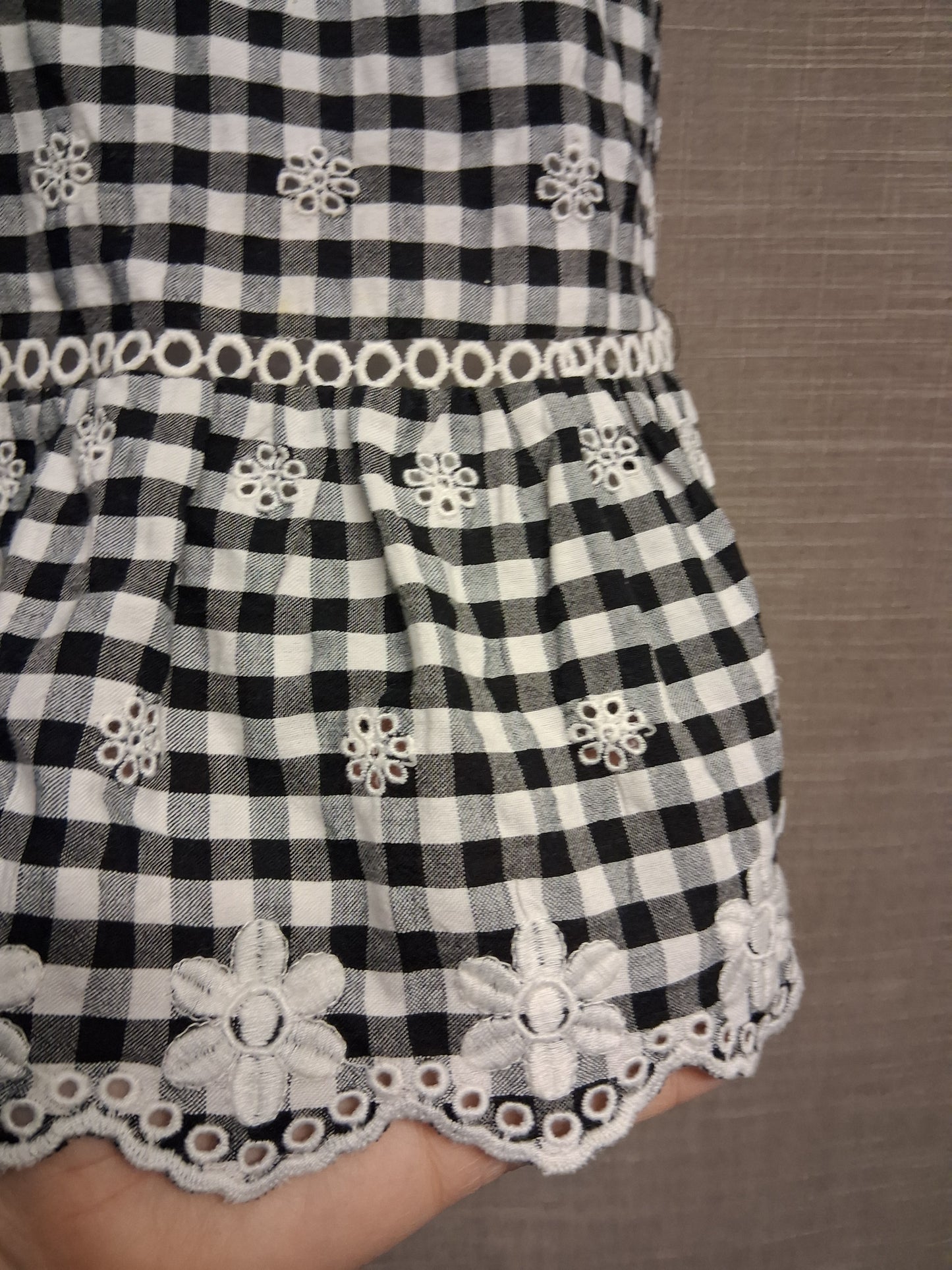 River Island Girls Black White Gingham Dress Age 3-4 Years