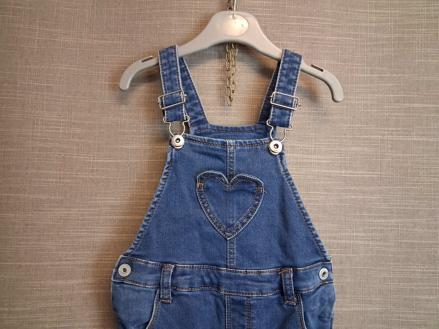 Primark Girls Blue Denim Dungarees Age 18-24 Months