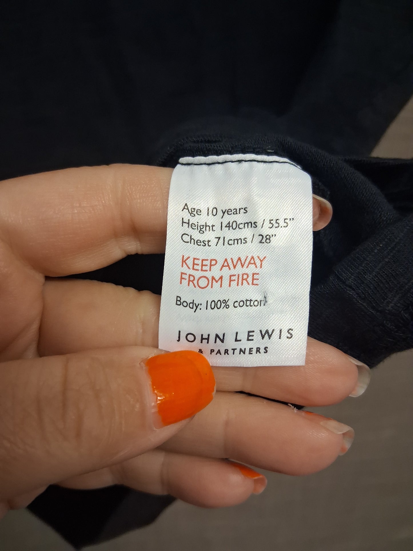 John Lewis Boys Grey Short Sleeve T-Shirt Age 10 Years