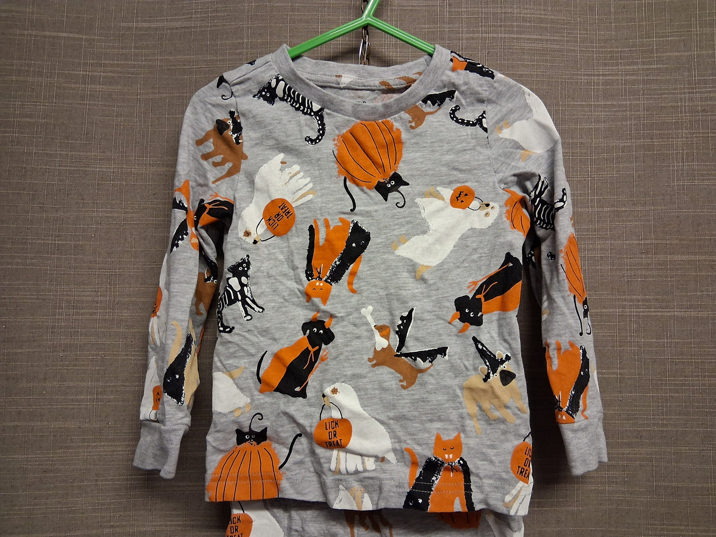 TU Boys Halloween Pjs Pyjamas Grey 2 Piece Set Age 2-3 Years