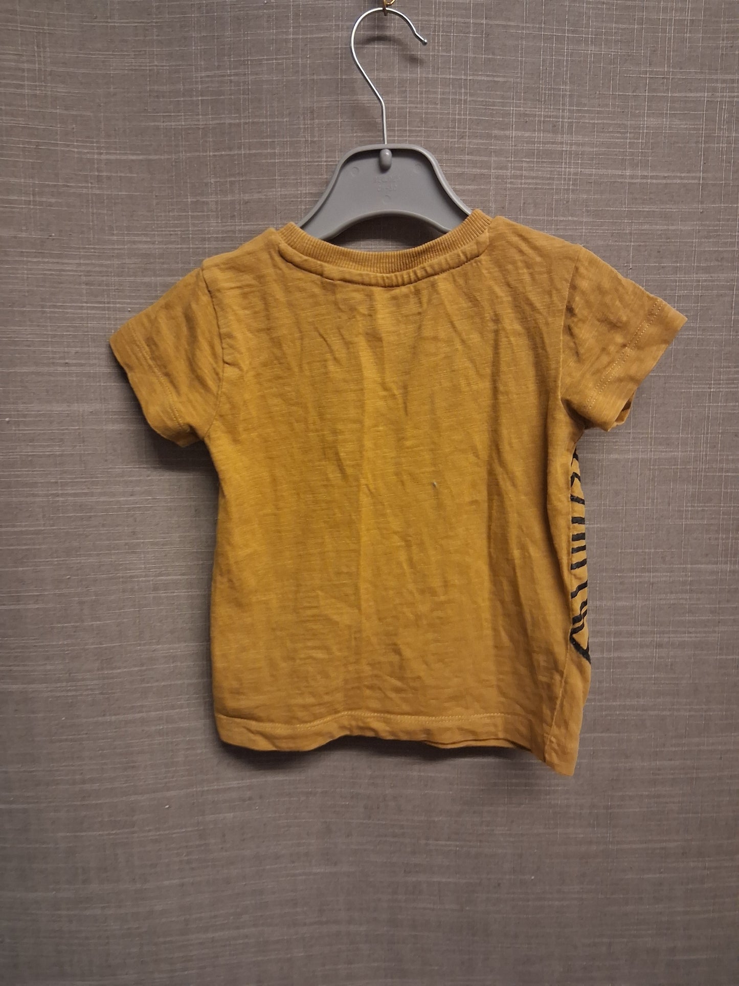 Next Boys Mustard Lion Print Short Sleeve T-Shirt Age 6-9 Months