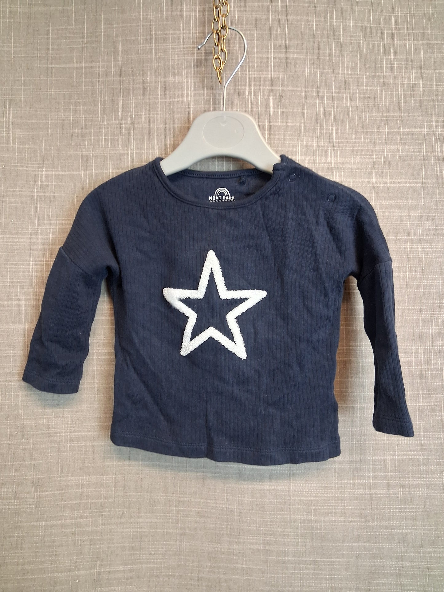 Next Boys Blue Long Sleeve T-Shirt Age 6-9 Months Star Print