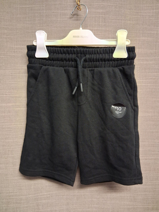 F&F Black Jersey Jogger Shorts Elastic Waist Age 5-6 Years