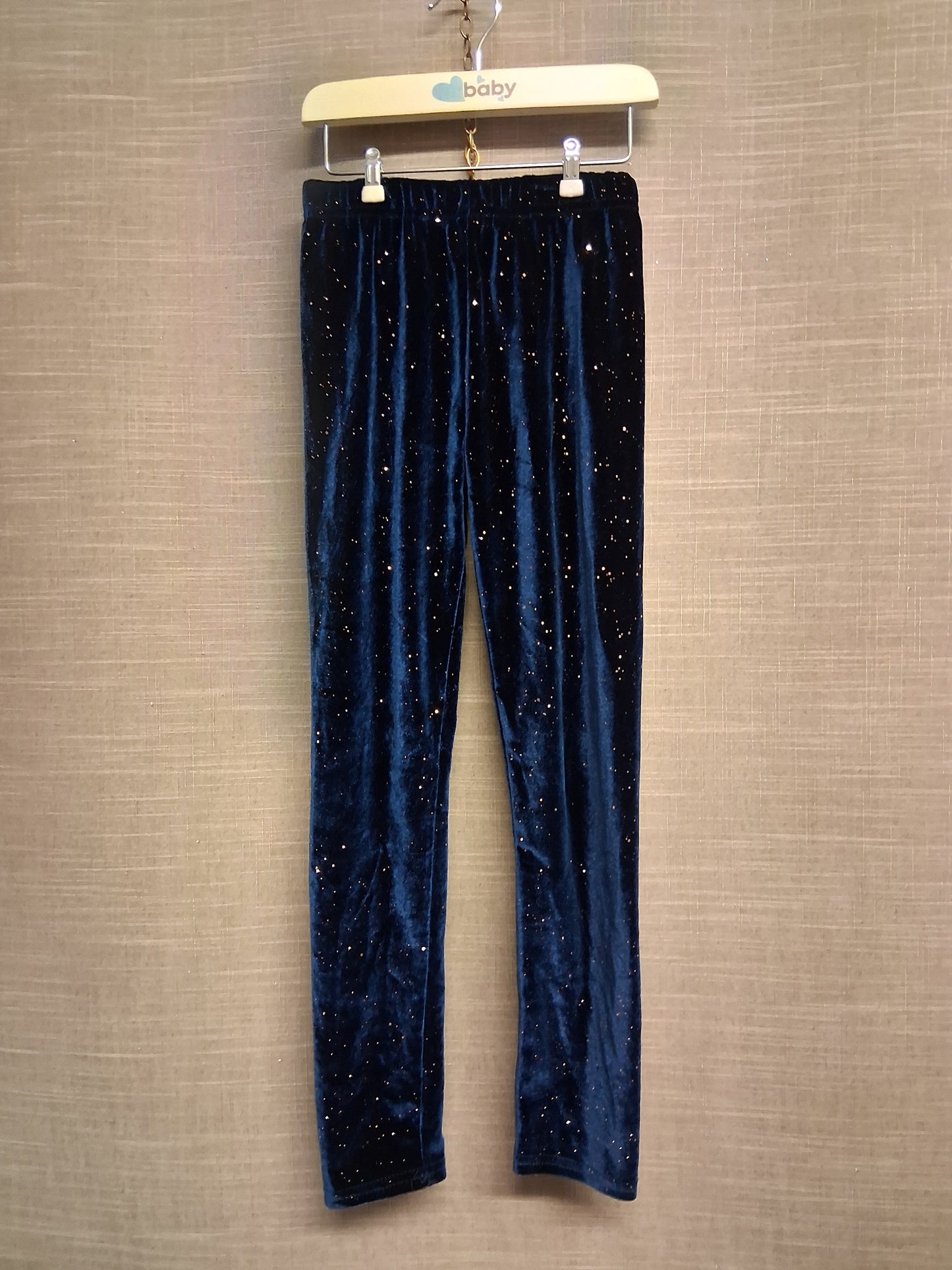Little Kids Girls Blue Velour Glitterly Age 7-8 Years