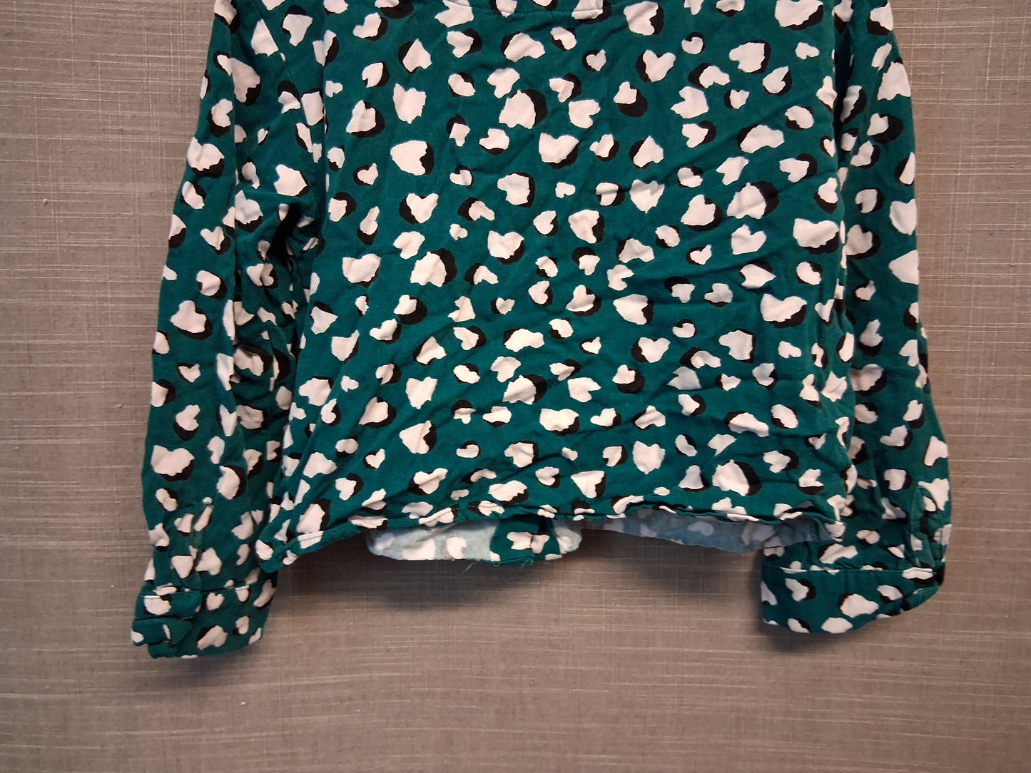 Next Girls Green Animal Print Cropped Shirt Age 5-6 Years