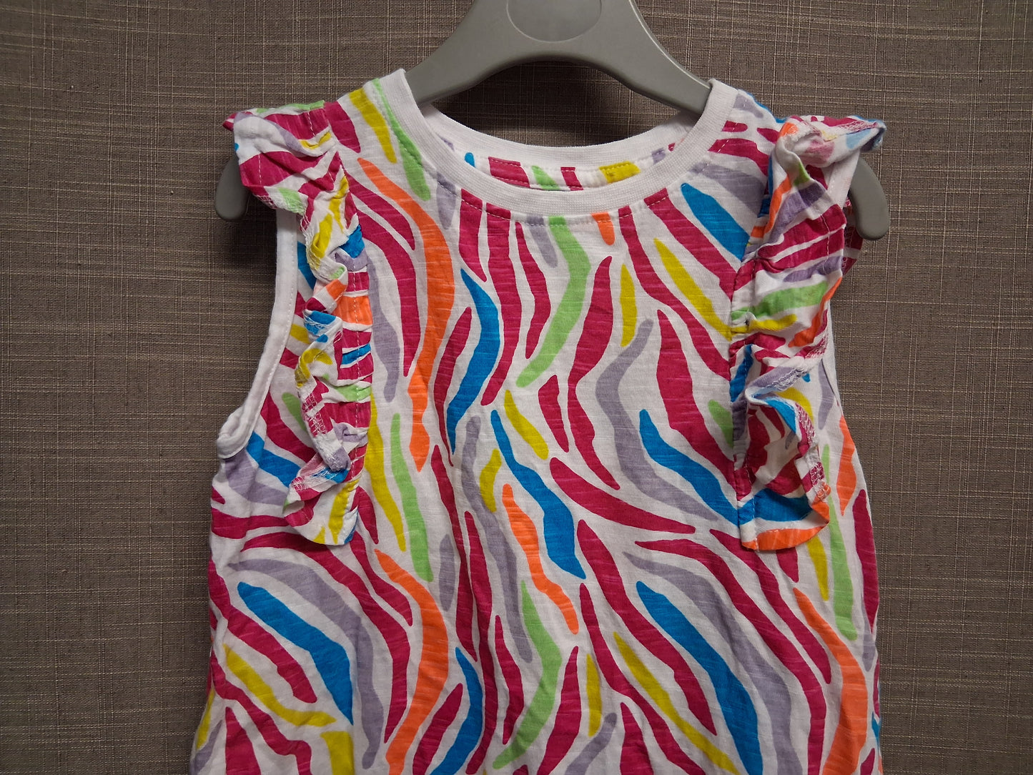 Dunes Stores Girls Multicolour Striped Sleeveless T-Shirt Age 7-8 Years