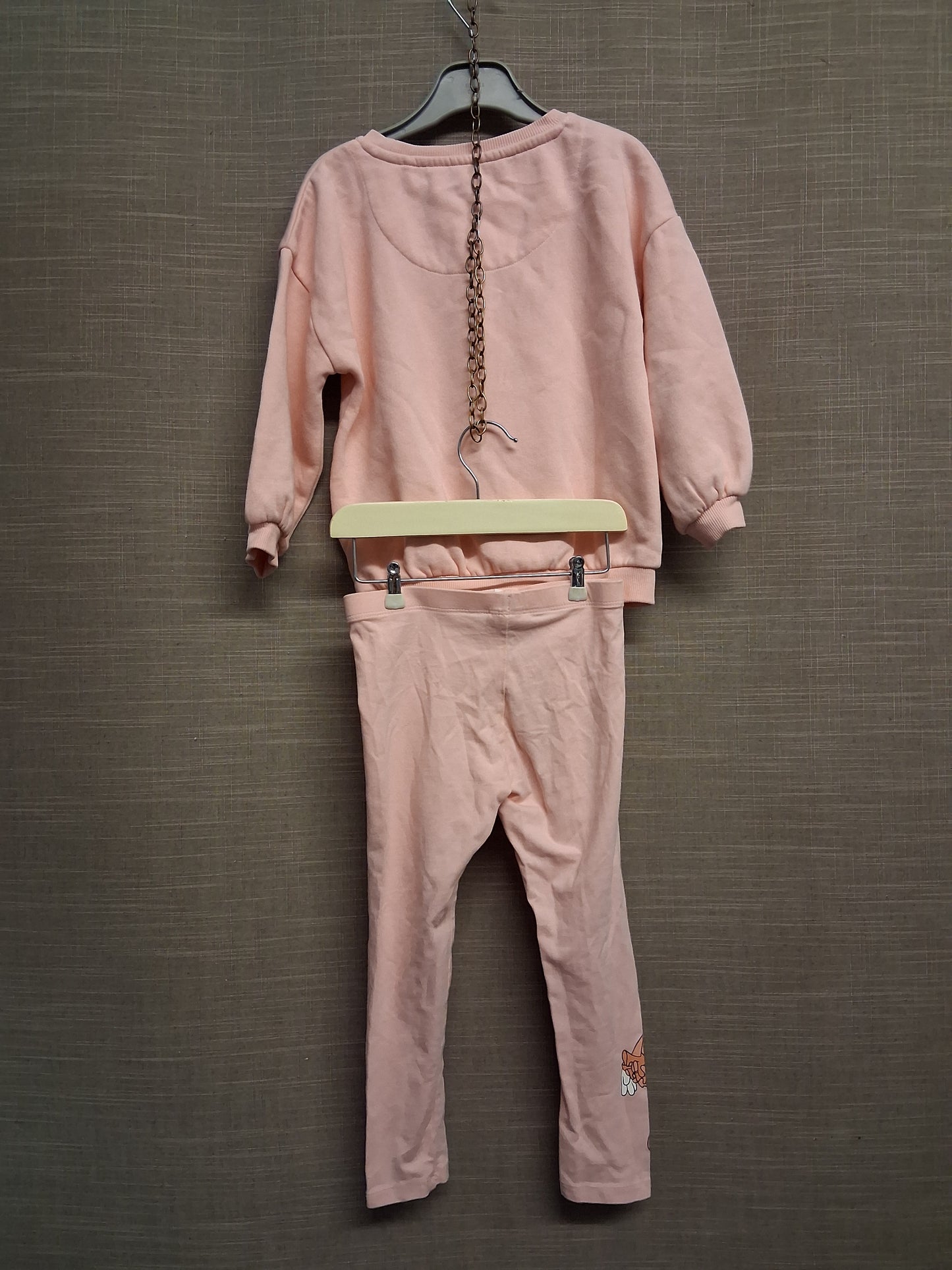 F&F Disney Minnie Mouse Pink 2 Piece Outfit Sweater and Leggjngs Age 3-4 Years