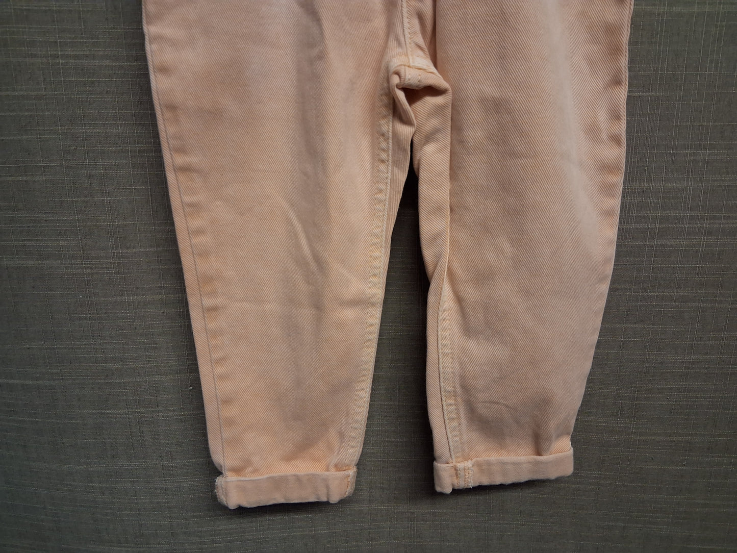 F&F Girls Peach Denim Paperbag Mom Jeans Age 18-24 Months