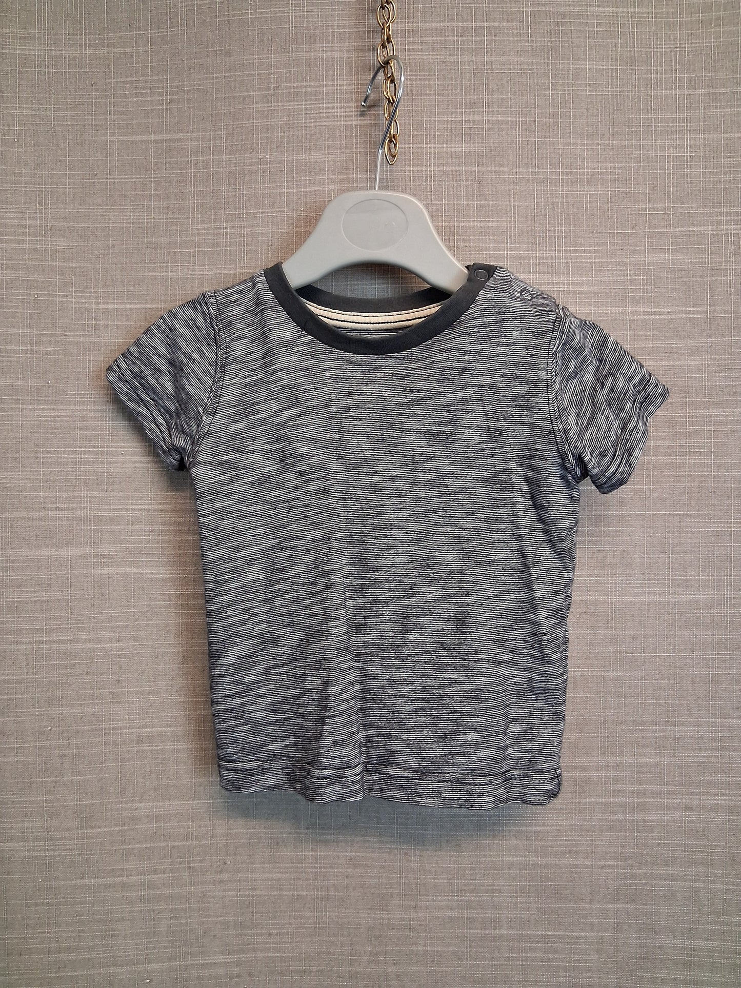 Nutmeg Boys Grey Striped T-Shirt Age 9-12 Months