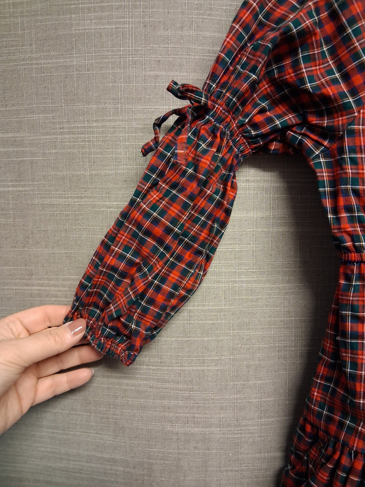 Next Tarten Dress Bow Long Sleeve Detail Age 5 Years 100% Cotton