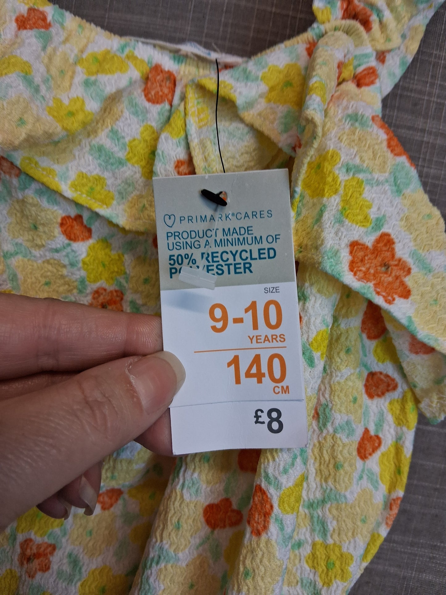 Primark Girls Yellow Floral Playsuit Age 9-10 Years New
