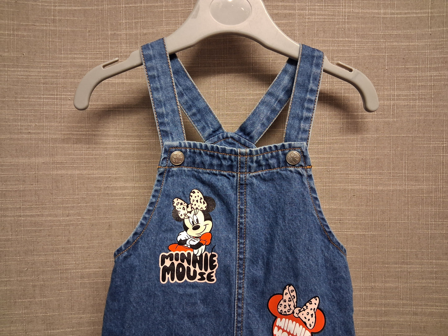 Primark Disney Minnie Mouse Denim Pinafore Dress Age 12-18 Months
