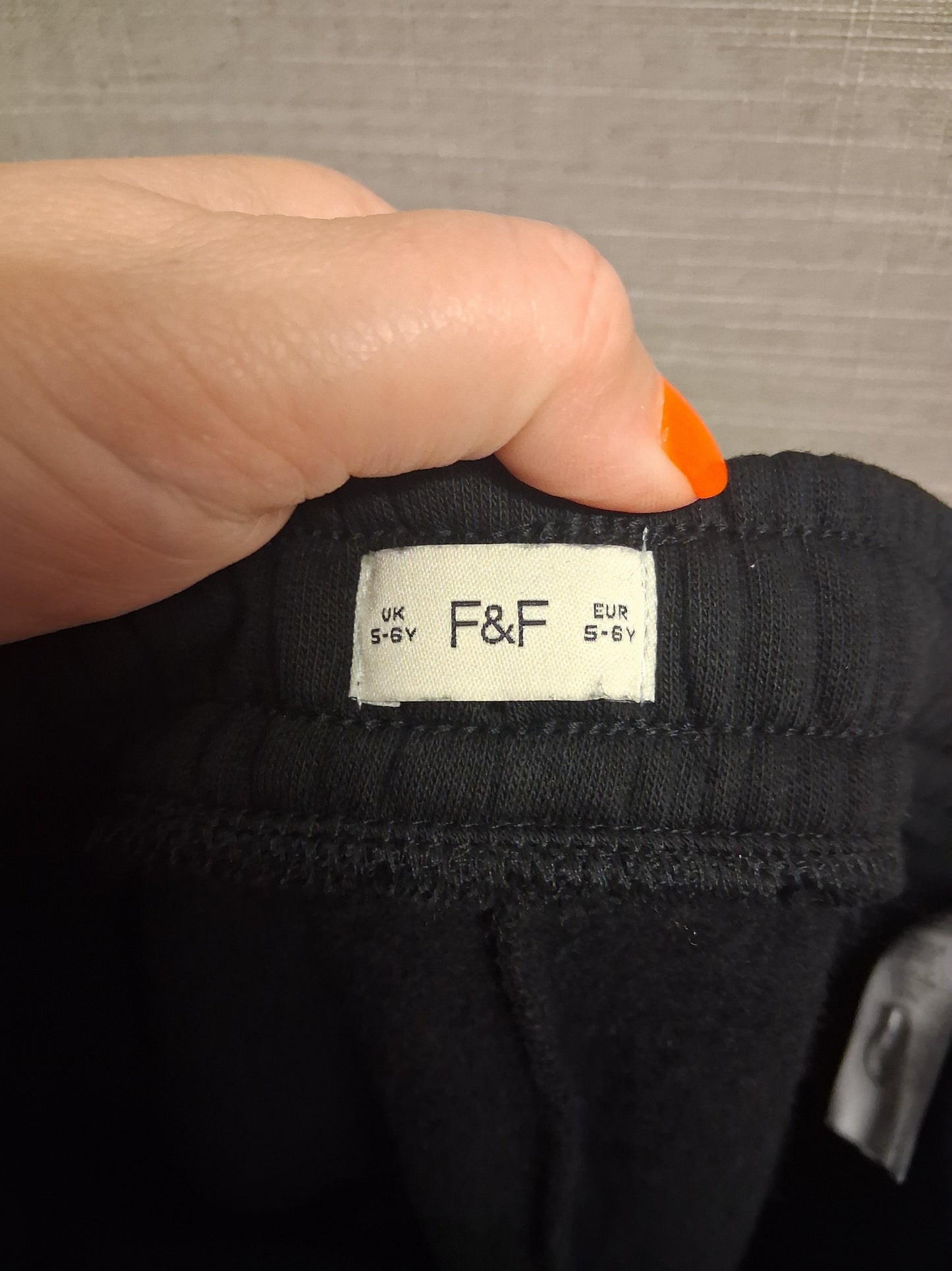 F&F Joggers Boys Jersey Black Essential Age 5-6 Years