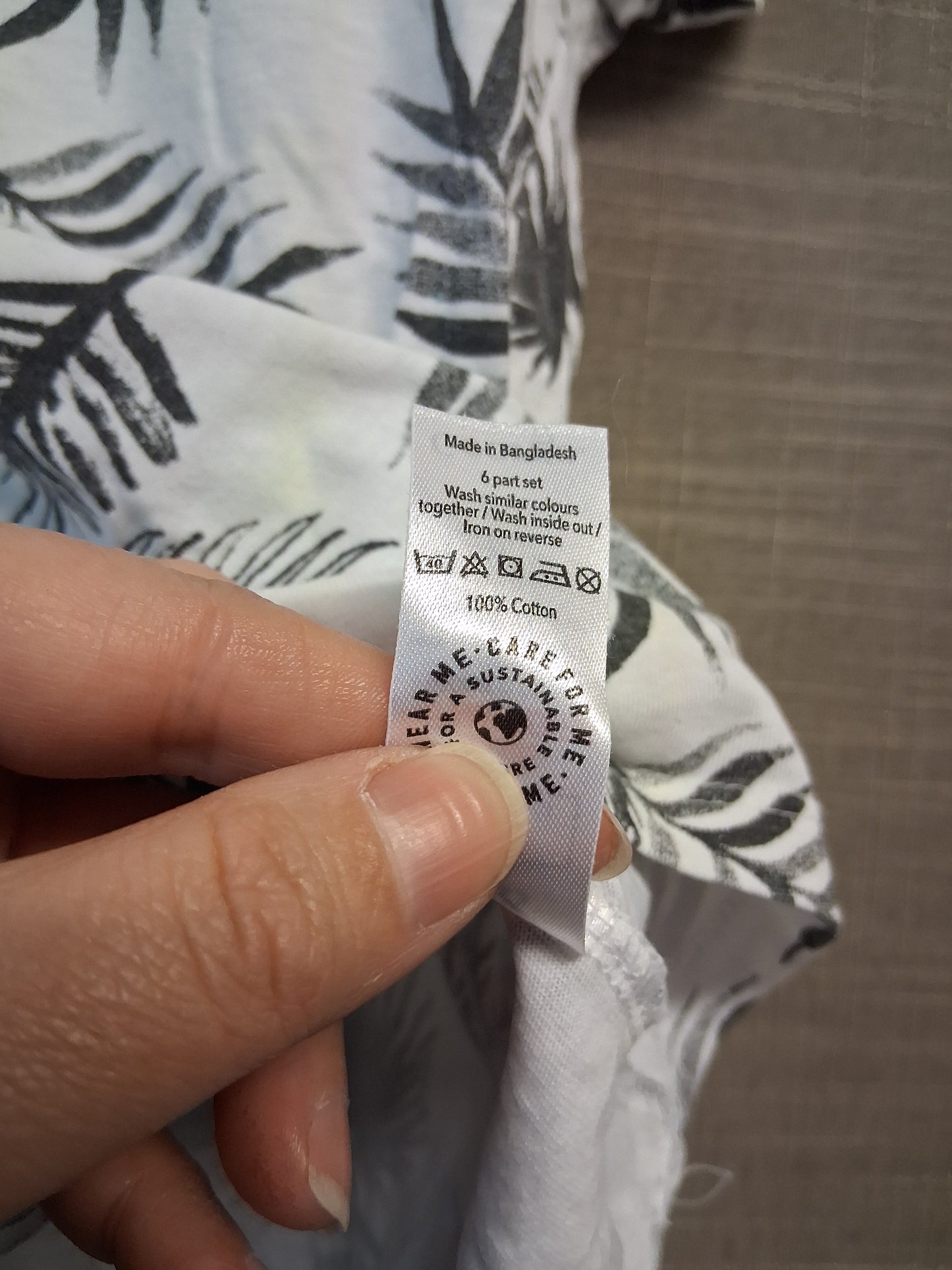 George Boys Tropical Print White Black Short Sleeve Age 5-6 Years