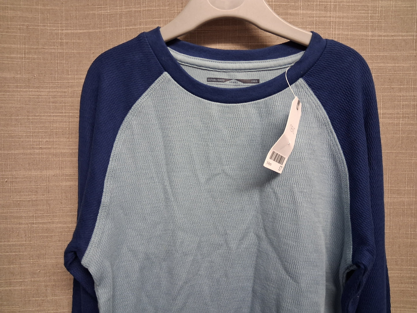 Next Boys Blue 2 Tone Long Sleeve Jersey T-Shirt Age 5-6 Years New