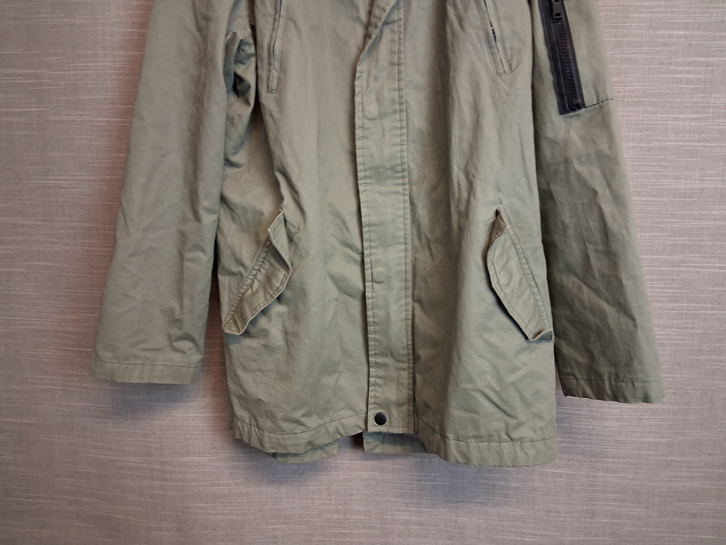 Primark Girls Khaki Parka Style Coat Jacket Age 13-14 Years