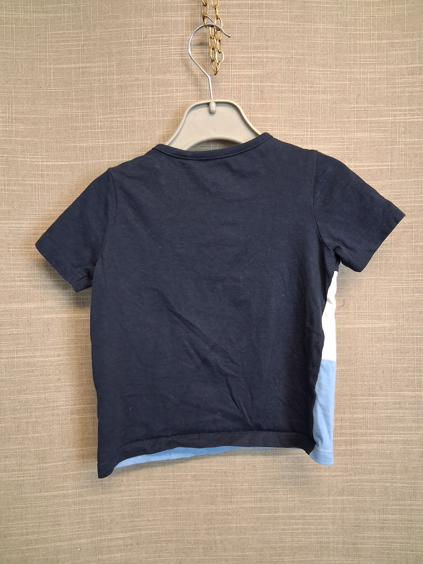 F&F Boys Blue Stripe Short Sleeve T-Shirt Age 9-12 Months