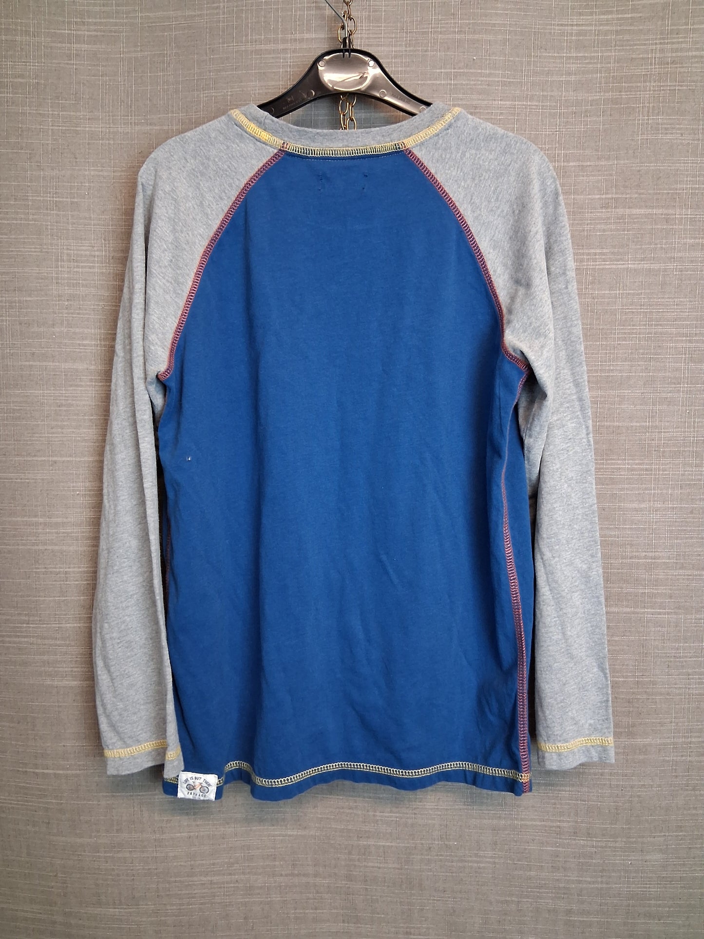 Fat Face Boys Blue Grey Long Sleeve T-Shirt Age 10-11 Years