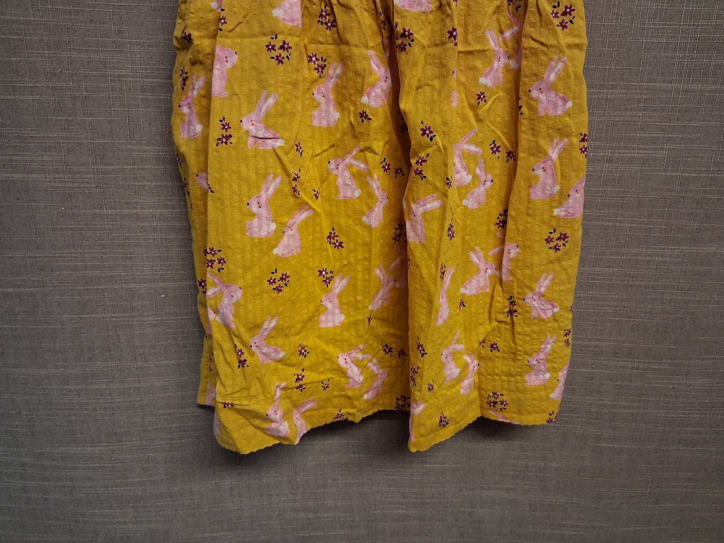 Next Girls Mustard Yellow Rabbits Cap Sleeve A Line Dress Age 2-3 Years