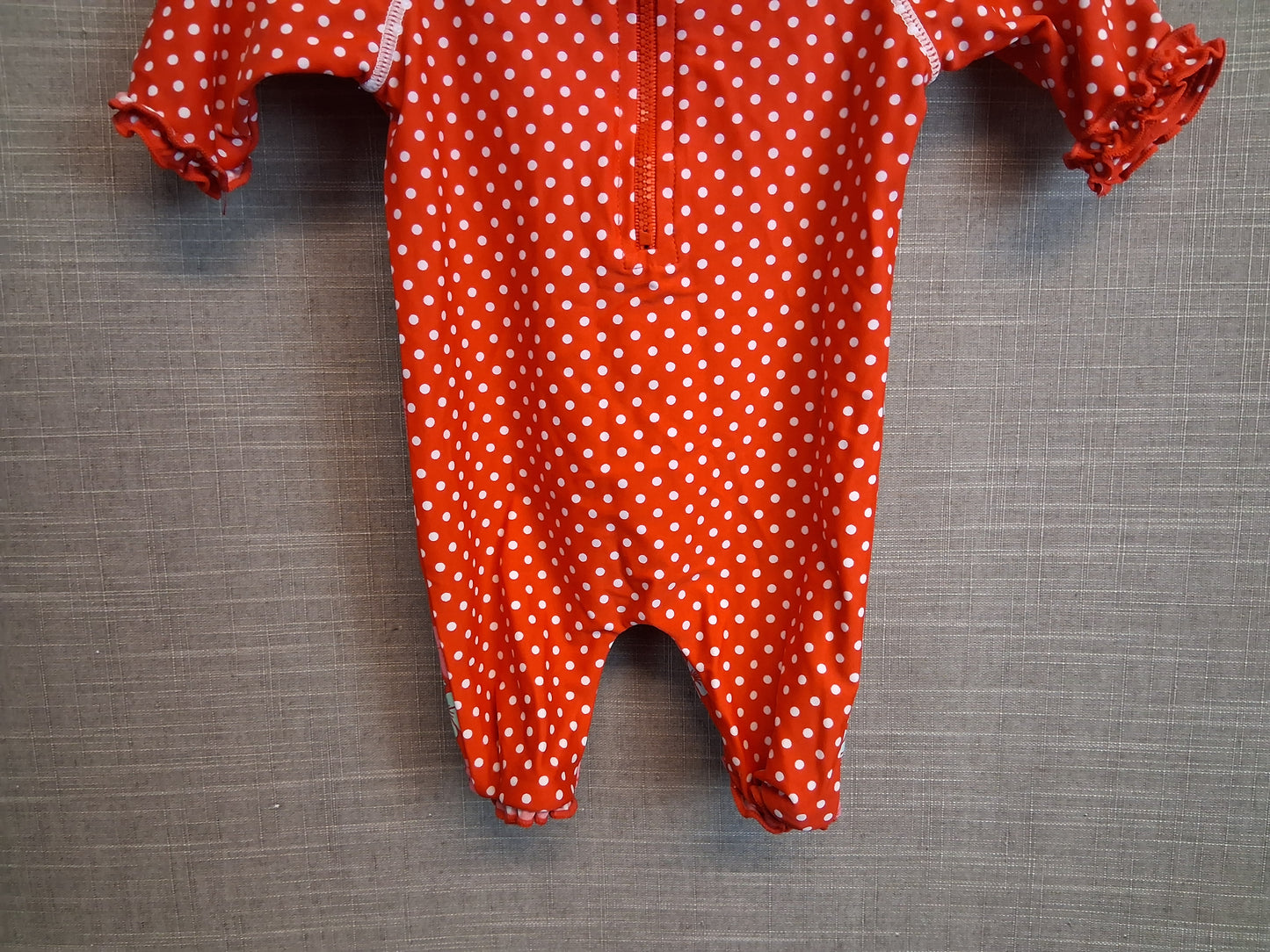 Miniclub Girl One Piece UV Swimsuit Red Floral Age 3-6 Months